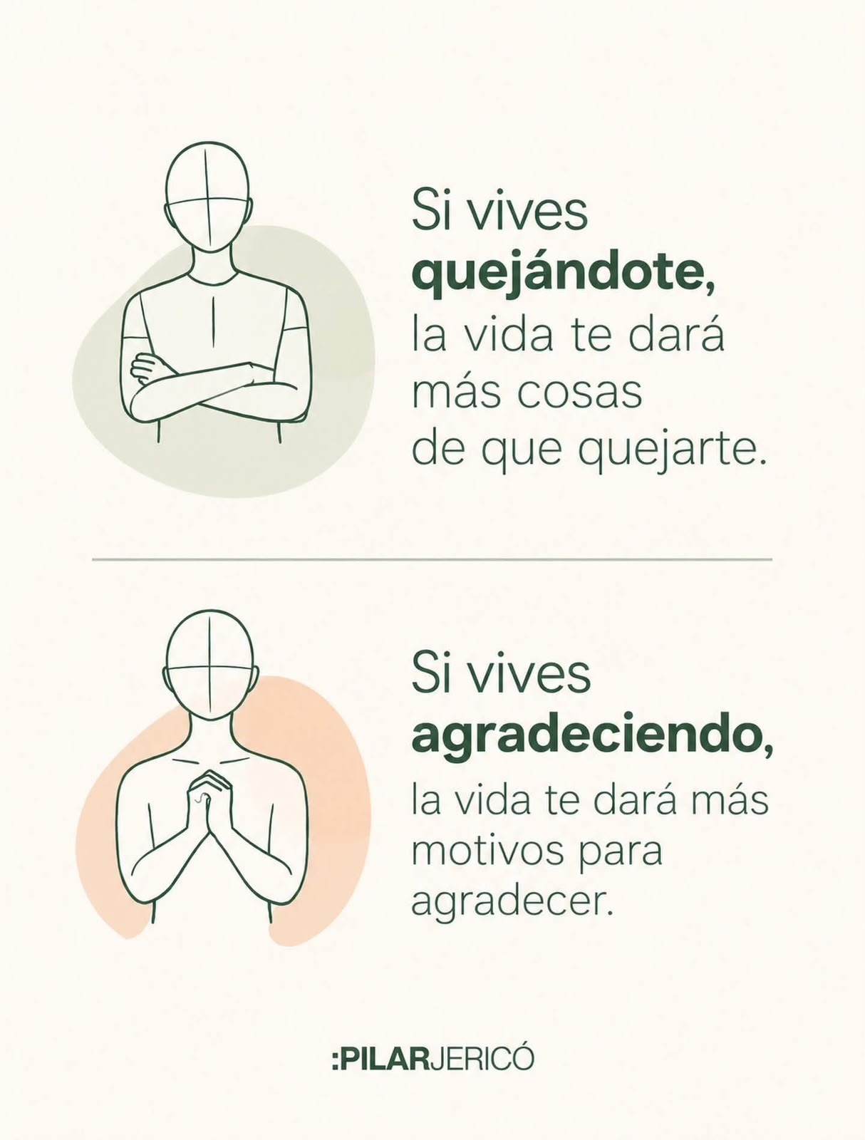 Reflexión visual sobre quejarse y agradecer